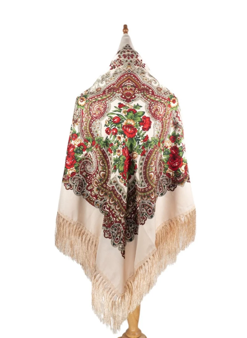 Bidani Imperial Midnight Garden Shawl – Beige Heritage Edition